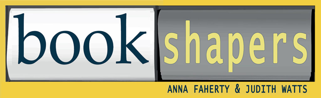 Landscape logo with the word Bookshapers and, below it, Anna Faherty & Judith Watts
