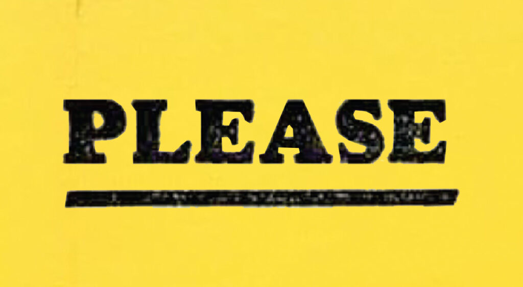 Bold black, underlined type on a bright yellow background.