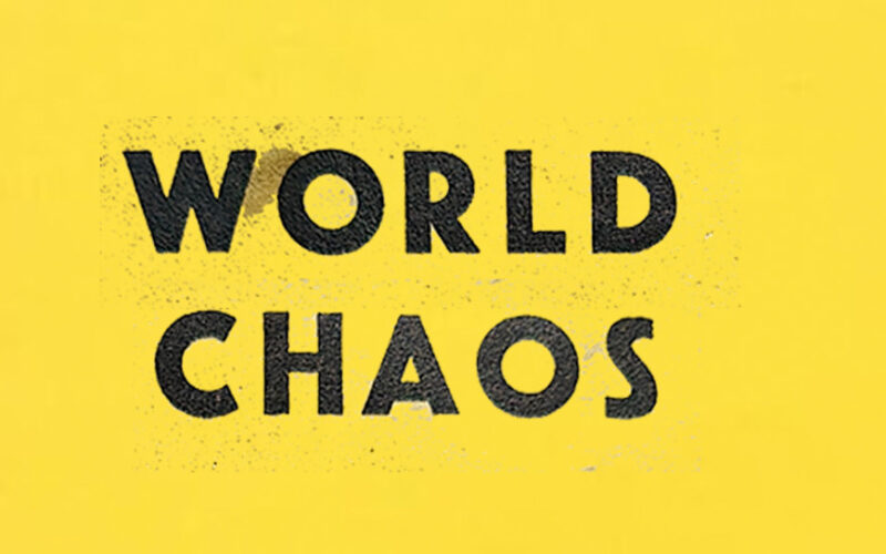Two bold, capitalised words centred on a bright yellow background