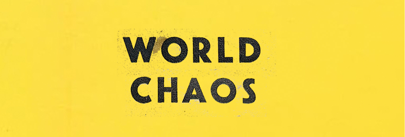 Two bold, capitalised words centred on a bright yellow background